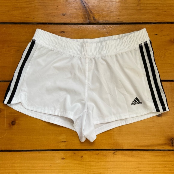 adidas Women's Aeroready Shorts Size Small White with Black Stripes - Picture 2 of 10